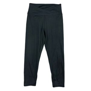 Balance Collection Black Crossover Waist Stretch Athleisure High Rise Leggings S